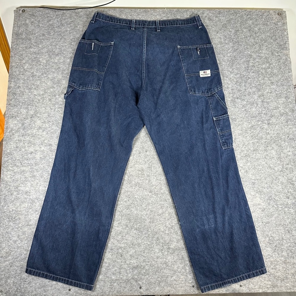 Vintage 90s Polo Jeans Co Ralph Lauren Carpenter Pants Mens 38x32 Blue Workwear - Picture 6 of 9